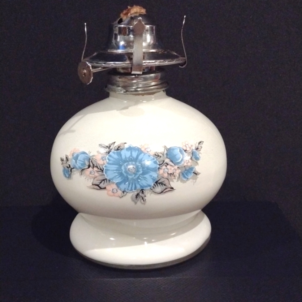 Antique Milk Glass Oil Lamp